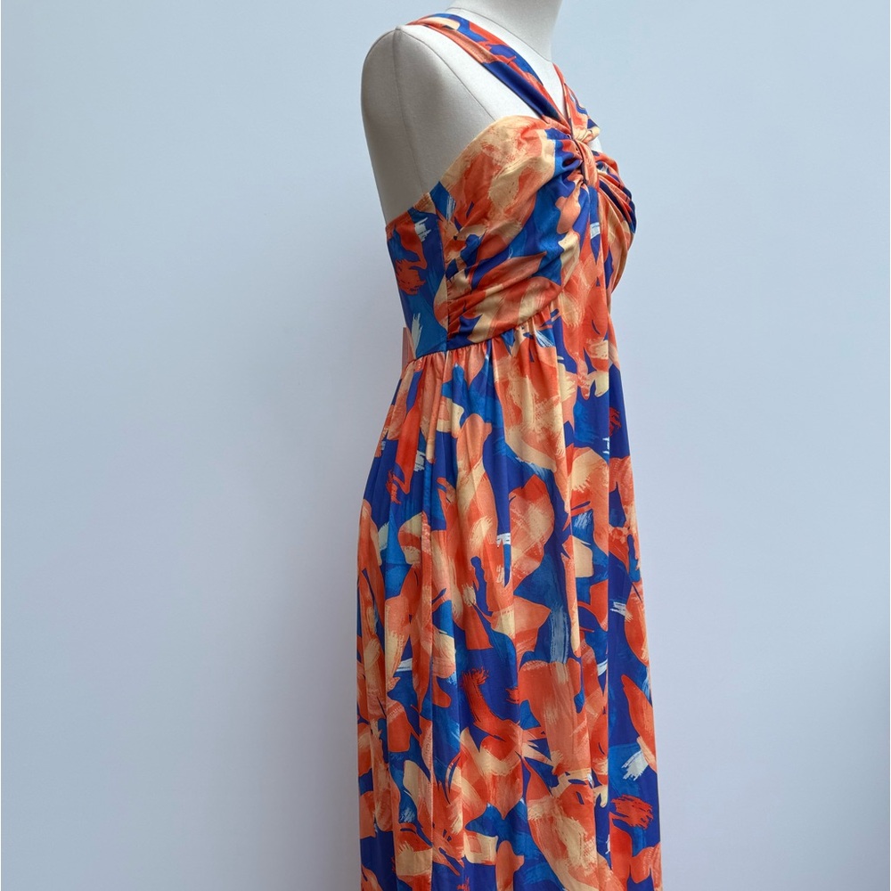 GRACE KARIN Women's Criss Cross Halterneck Sleeveless Summer Floral Maxi Dress - Picture 7 of 16